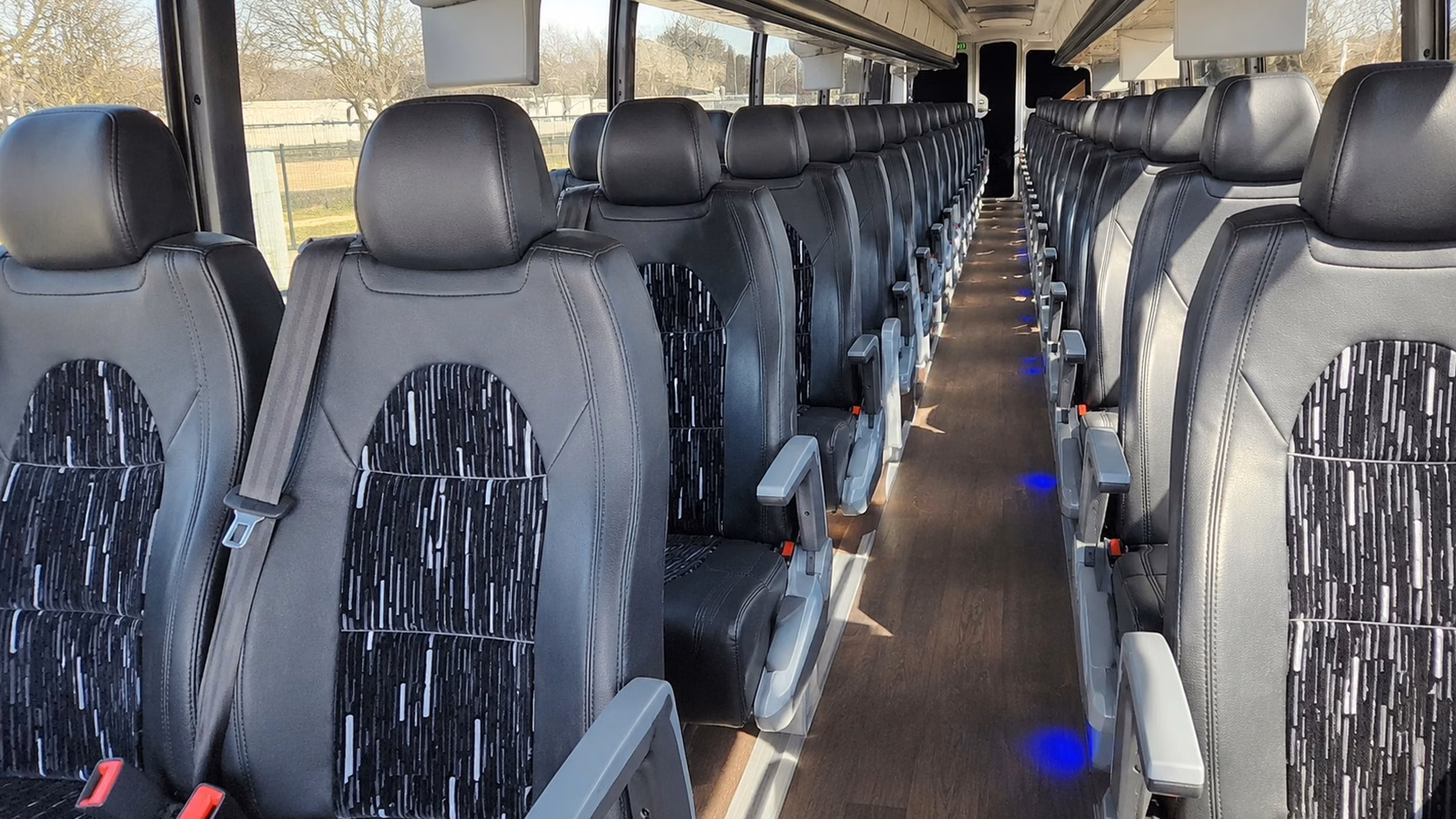 56 passenger charter bus inside